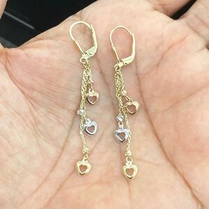 10Kt Real Gold Try Color Hoop Earrings for women